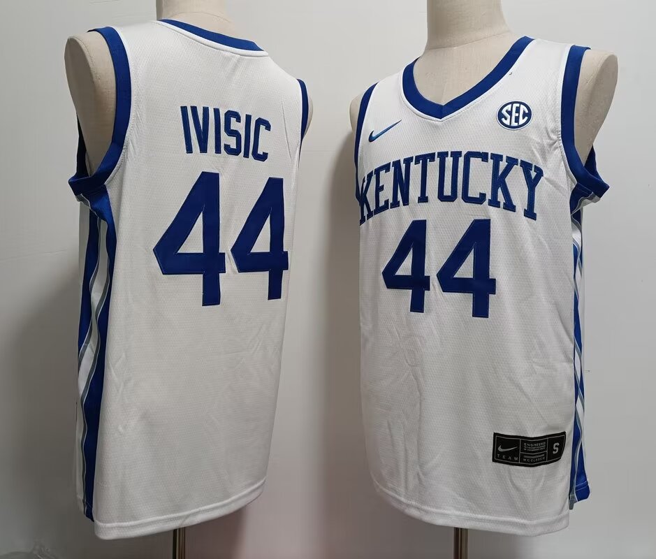 2024 NCAA Men Kentucky Wildcats #44 Ivisic white nike jersey->ncaa teams->NCAA Jersey